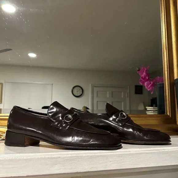 Vintage Gucci Loafers size 11 Vintage Gucci Horsebit Loafers Green Leather Made In Brazil  main image 4
